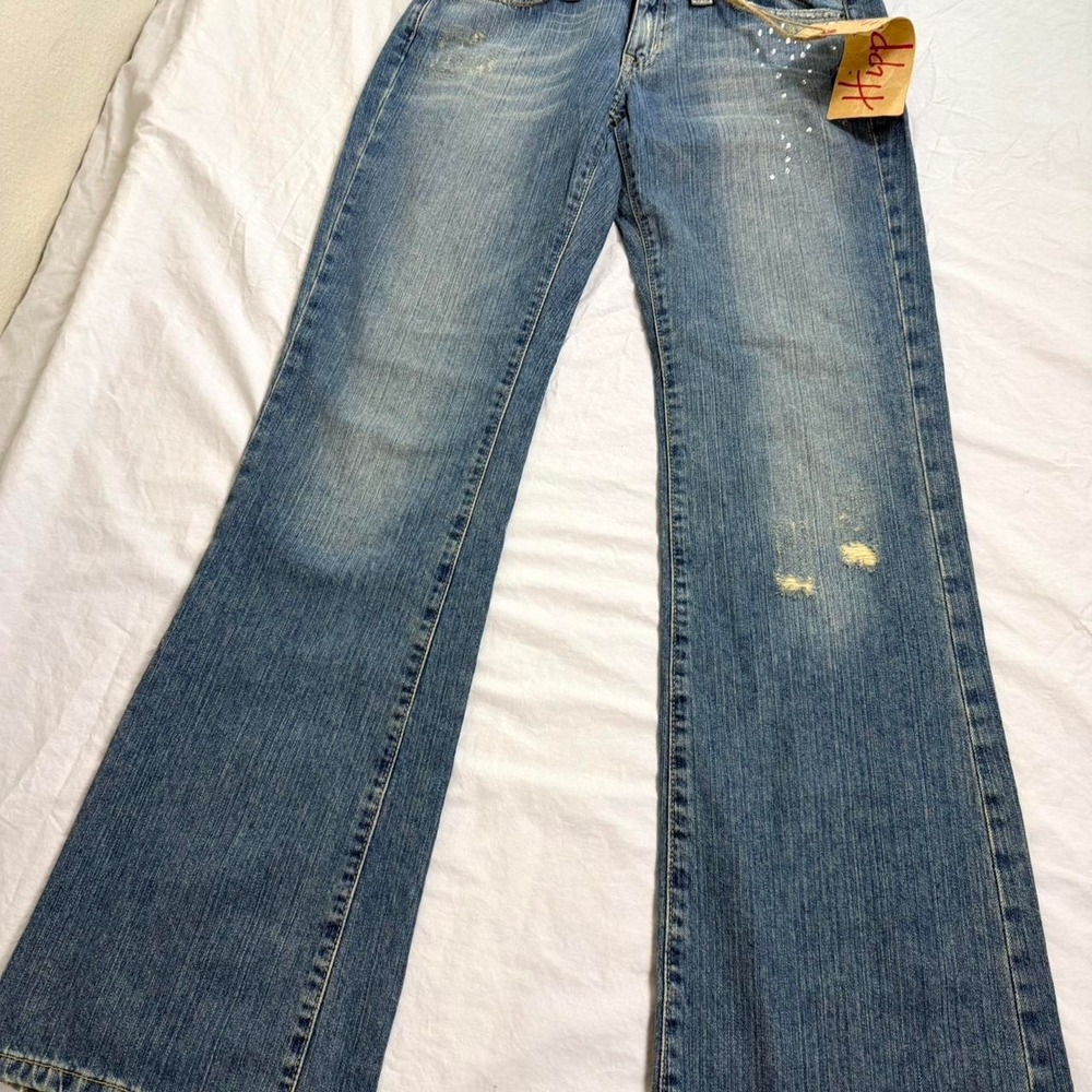 Deadstock NWT Vintage y2k Hippie low rise flared jeans - Picture 2 of 7